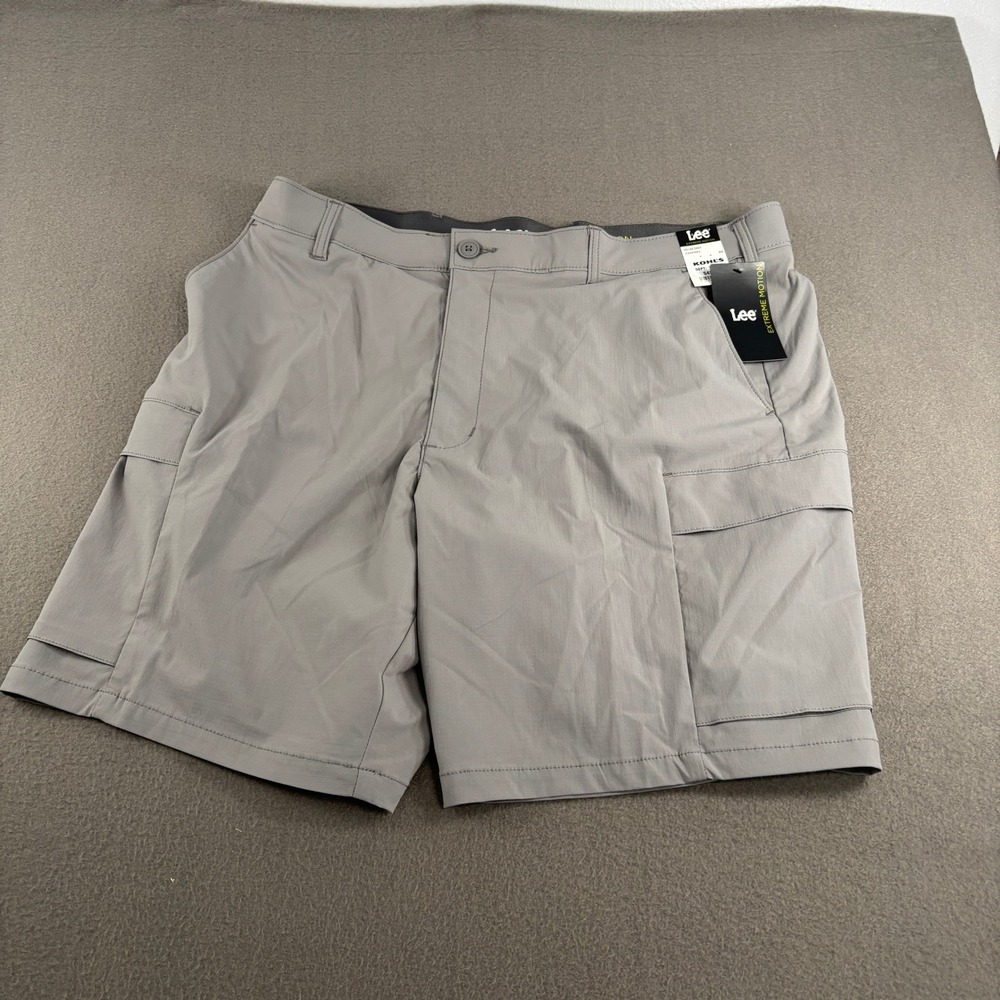 Lee Extreme Motion Cargo Shorts Mens Size 40 Grey Outdoor 112361684